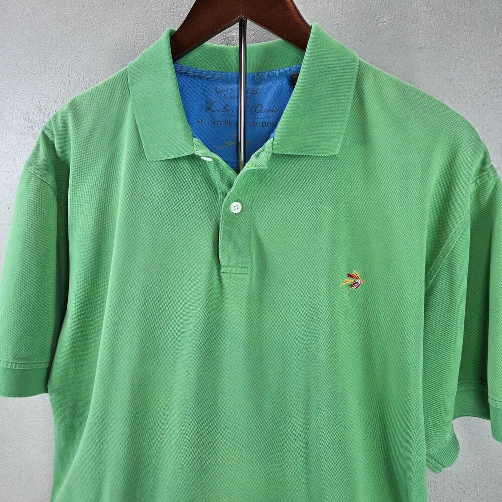 Vintage 90s Orvis Signature Collection Fly Fishing Pique Polo Shirt Sz L